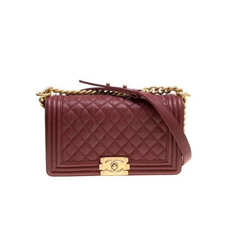 chanel boy burgundy caviar